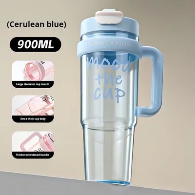 Companheiro de viagem e desporto ao ar livre para raparigas Copo de água de plástico de 900 ml com função de pulverização