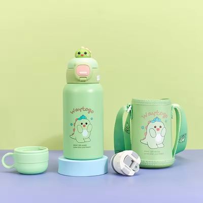 Garrafa de água portátil com tampa Design moderno Copo de água de desenho animado