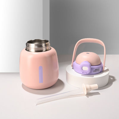 Garrafa de água isolada de aço inoxidável personalizada para crianças da escola 450ml capacidade reutilizável