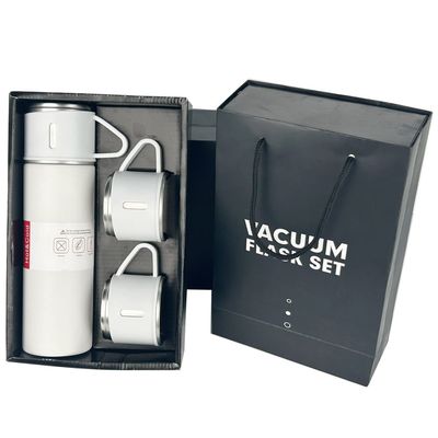 Capacidade 500ml Conjunto de presentes corporativos personalizados com garrafa de água de aço inoxidável e tampas