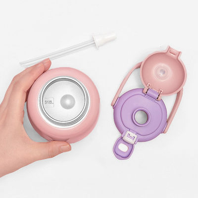Garrafa de água isolada de aço inoxidável personalizada para crianças da escola 450ml capacidade reutilizável