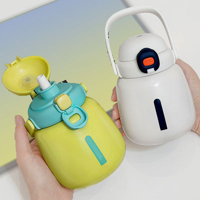 Garrafa de água isolada de aço inoxidável personalizada para crianças da escola 450ml capacidade reutilizável