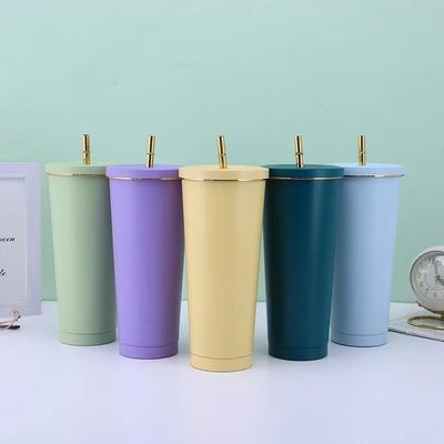 Dupla parede isolada 304 revestimento de aço inoxidável tumbler com tampa para vinho quente e frio