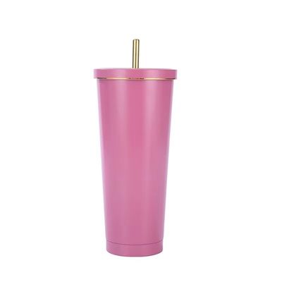 Copo de palha de aço inoxidável 304 quente Copo de café de vácuo de grande capacidade com cor personalizada