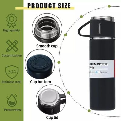 Logotipo de impressão personalizado Garrafas de água de 500 ml com frascos de vácuo de aço inoxidável isolados