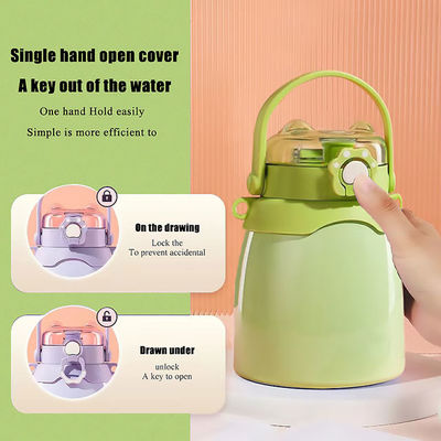 Presente Eco-friendly Custom Impresso térmico de parede dupla isolado garrafa de água de aço inoxidável com tampa de alça