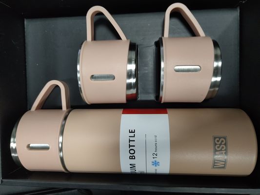 Set de frasco de vácuo 500 ml de presente de viagem de negócios caneca de viagem de parede dupla garrafa de aço inoxidável