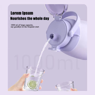 Estilo de Design CLÁSICO Grande Capacidade 1000ml Garrafa de Água Desportiva de Barriga Grande Com Palha