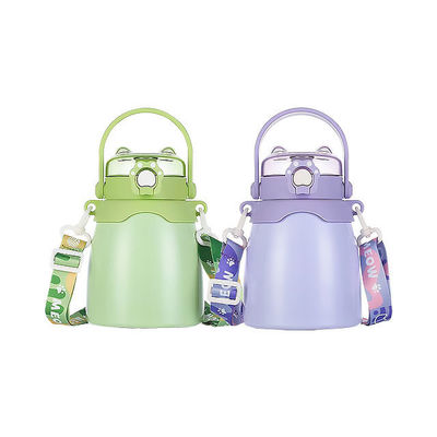 Outdoor Style Custom Double Wall Vacuum Flask Garrafa de água de aço inoxidável com palha