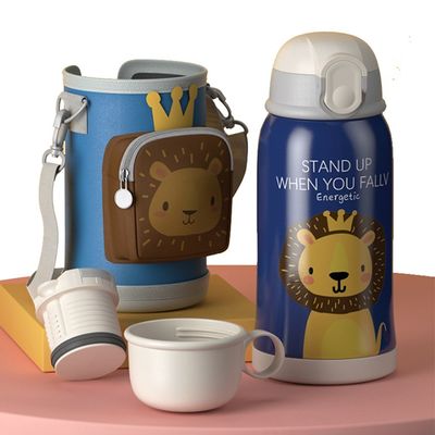 Aplicável Pessoas 550ml Cartoon Cute Crianças Copo de Água Com Smart Cover