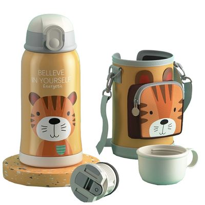 Aplicável Pessoas 550ml Cartoon Cute Crianças Copo de Água Com Smart Cover