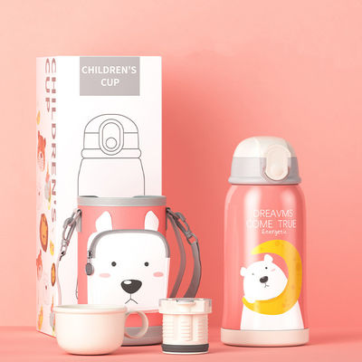 Aplicável Pessoas 550ml Cartoon Cute Crianças Copo de Água Com Smart Cover