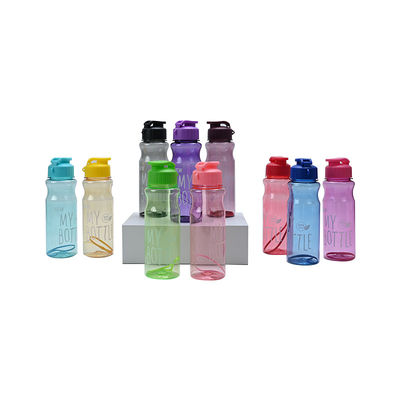 Unisex Sport Logotipo personalizado Garrafas de água potável de plástico sem BPA com tampa para acessórios
