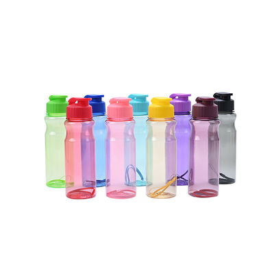 Garrafas de água PET multicoloridas Eco-friendly e logotipo personalizado para necessidades de hidratação esportiva