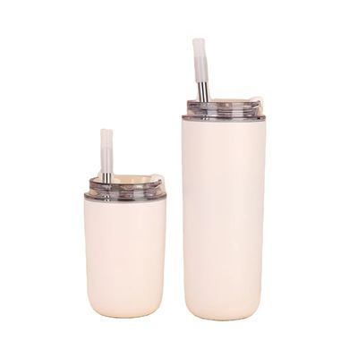500ml Logotipo personalizado Dupla parede 304 aço inoxidável Vacuum Cup Tumbler de café com palha