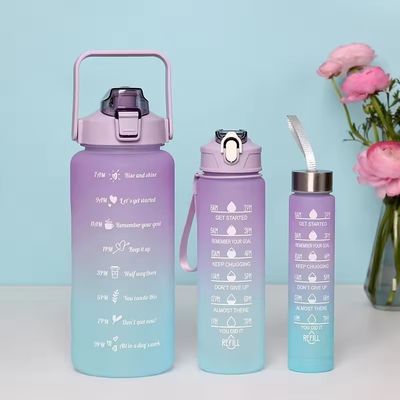 Equipado com revestimento anticorrosivo 3pcs garrafa de água de plástico para estilo de vida ativo
