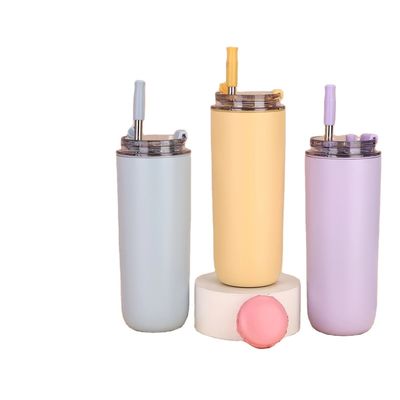 Dupla parede 304 aço inoxidável vaso de vácuo tumbler de café com palha manter quente 3-6 horas