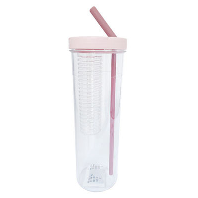 800 ml de plástico para esportes ao ar livre Suco de palha Garrafa de água com logotipo personalizado