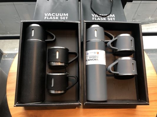 500 ml de frasco de vácuo de aço inoxidável isolado a vácuo com 3 copos