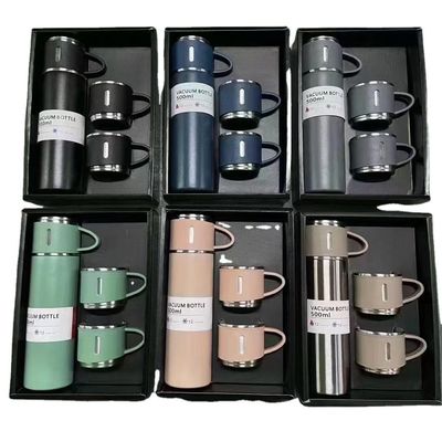 Logotipo personalizado de Natal Viagem Comércio Conjunto de presentes 500ml Flasca de vácuo de aço inoxidável