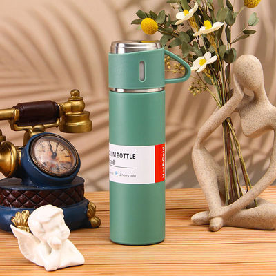 Logotipo personalizado de Natal Viagem Comércio Conjunto de presentes 500ml Flasca de vácuo de aço inoxidável