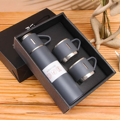 Logotipo personalizado de Natal Viagem Comércio Conjunto de presentes 500ml Flasca de vácuo de aço inoxidável