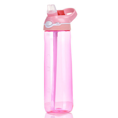 Colorido batedor esportivo com palha simples e popular 25oz garrafa de água de plástico Tritan