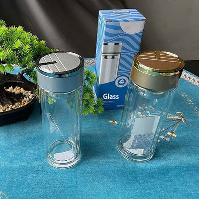 2023 Top reciclado Eco Friendly Leakproof Glass garrafa de água para crianças e adultos transparente claro