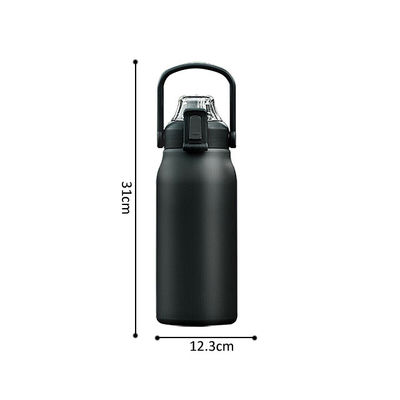 Designer de garrafas de água inteligentes de aço inoxidável 1700ml Capacidade com marcador de tempo e Li