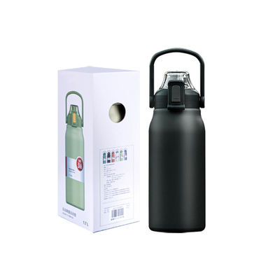 Designer de garrafas de água inteligentes de aço inoxidável 1700ml Capacidade com marcador de tempo e Li
