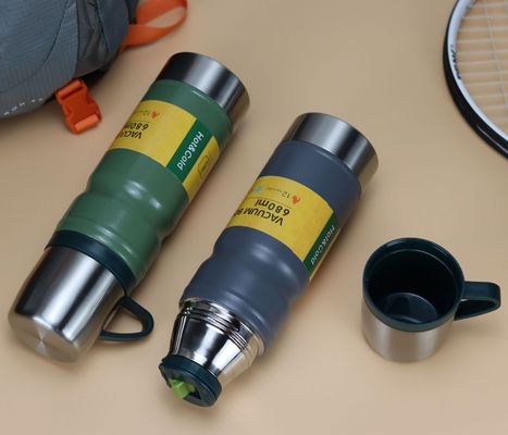 Vacuum Drinkware 3 em 1 Mugs Cups Flasks Thermoses Ferro inoxidável garrafa de água térmica