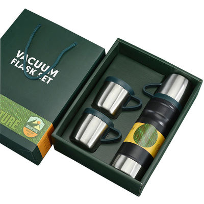 Conjunto de frasco de vácuo de aço inoxidável de 680 ml perfeito para promoção de negócios 3 tampas incluídas