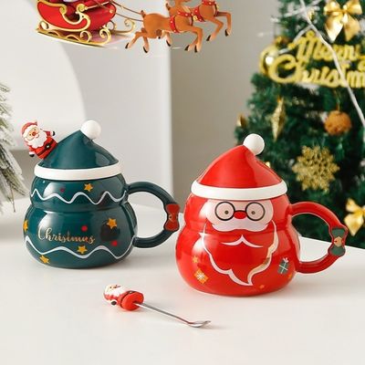 Taças de Café Criativas Azul ou Vermelho Cute Tea Milk Snowball Cup para Férias de Inverno