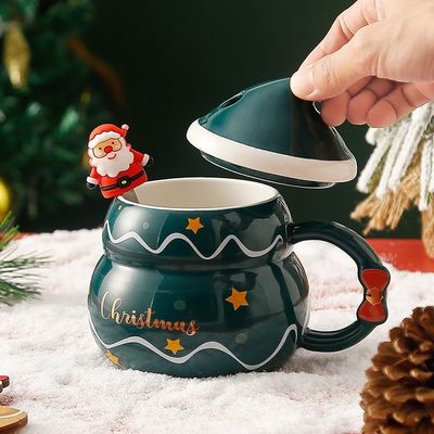 Taças de Café Criativas Azul ou Vermelho Cute Tea Milk Snowball Cup para Férias de Inverno