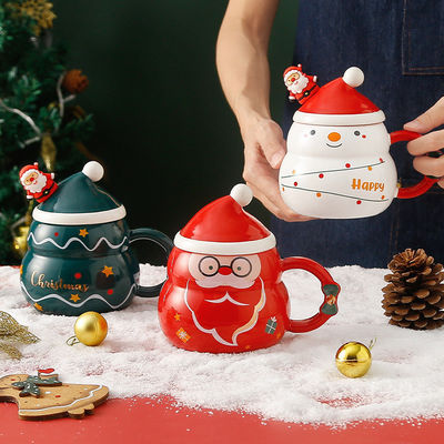 Criativa de Natal xícaras de café 480ml Capacidade sublimação Impressão Santa Claus Design