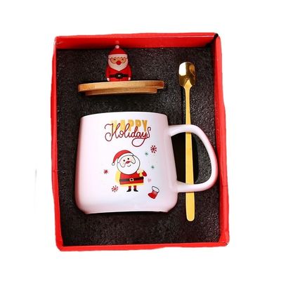 400 ml de copos de café de Natal de luxo cerâmica Santa Mug porcelana caneca de Natal com tampa presente