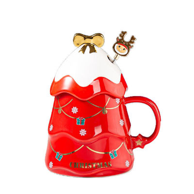 Taça de Natal em cerâmica de luxo com tampa de 400 ml