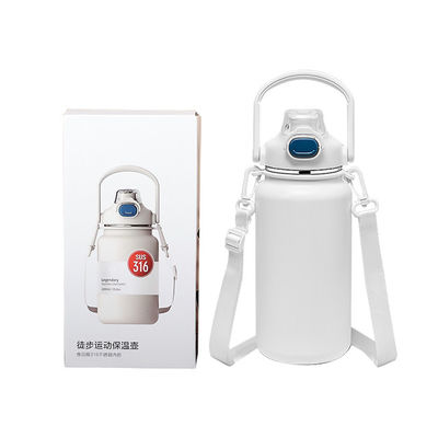 Copo de viagem ao ar livre 1600ml garrafa de água isolada-Copo de café de vácuo de aço inoxidável com alça