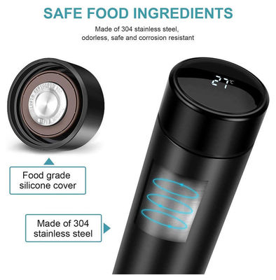 Garrafa termo isolada a vácuo sem BPA com display de temperatura LED e infusor de chá