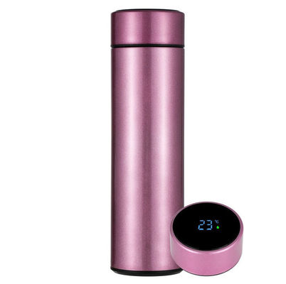 Garrafa termo isolada a vácuo sem BPA com display de temperatura LED e infusor de chá