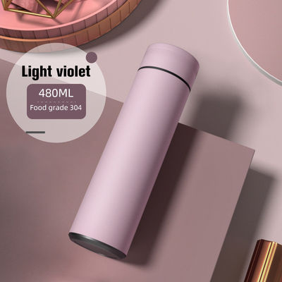 Display de temperatura LED de cor sólida com isolamento a vácuo Copo de termo com separação de chá