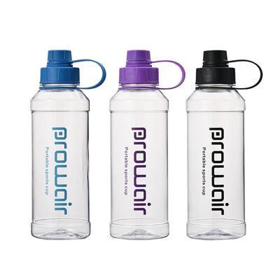 Não equipado Copo de água de plástico de 1000 ml para garrafa de bebida de boca pequena transparente