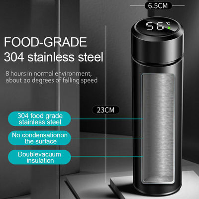 Normal Inteligente Digital Vaccum Mug Thermos Isolado 500ml Garrafa de água de aço inoxidável Cor aleatória