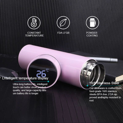 Normal Inteligente Digital Vaccum Mug Thermos Isolado 500ml Garrafa de água de aço inoxidável Cor aleatória