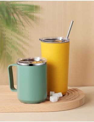 Copo de café de aço inoxidável com tampa