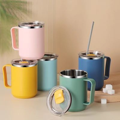 Copo de café de aço inoxidável com tampa