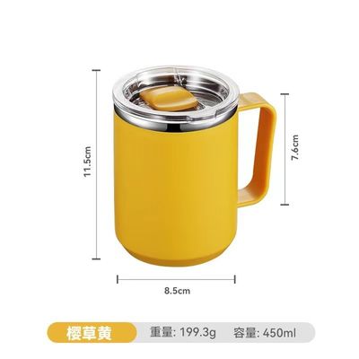 Copo de café de aço inoxidável com tampa
