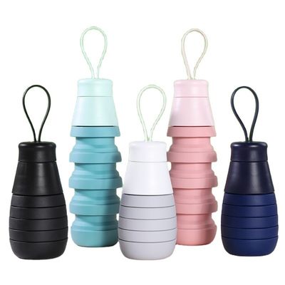 Unisex 500ml Fota de bebida de silicone dobrável Botas de água sem BPA para estudantes