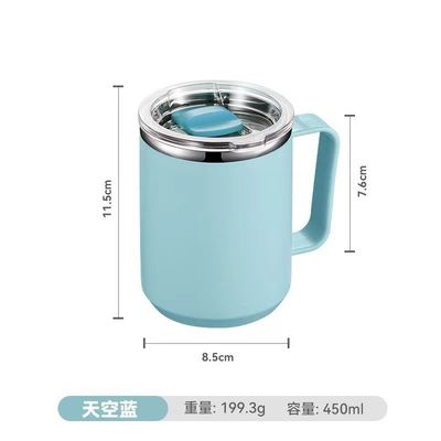 Copas de café 14oz personalizadas portáteis de parede dupla de vácuo isolado copos de aço inoxidável tumbler com tampa