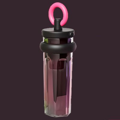 700ml Grande capacidade Logotipo personalizado garrafa de plástico transparente com palha para viagens